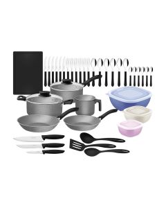 Tramontina Batería de cocina Coimbra gris (44 piezas)
