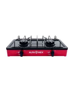 Alfamex Parrilla de gas 2 quemadores rojo