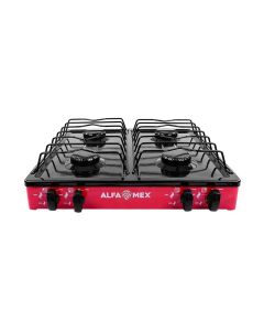 Alfamex Parrilla de gas 4 quemadores rojo