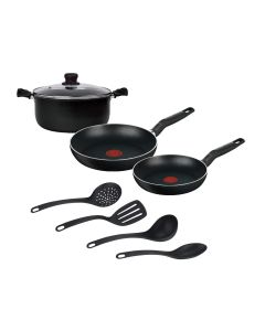 T-Fal Batería de cocina Vital negro (8 piezas)