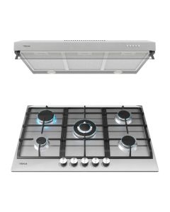 Set Parrilla Acero Inoxidable De Gas + Campana Empotrable Teka Duetto Deluxe